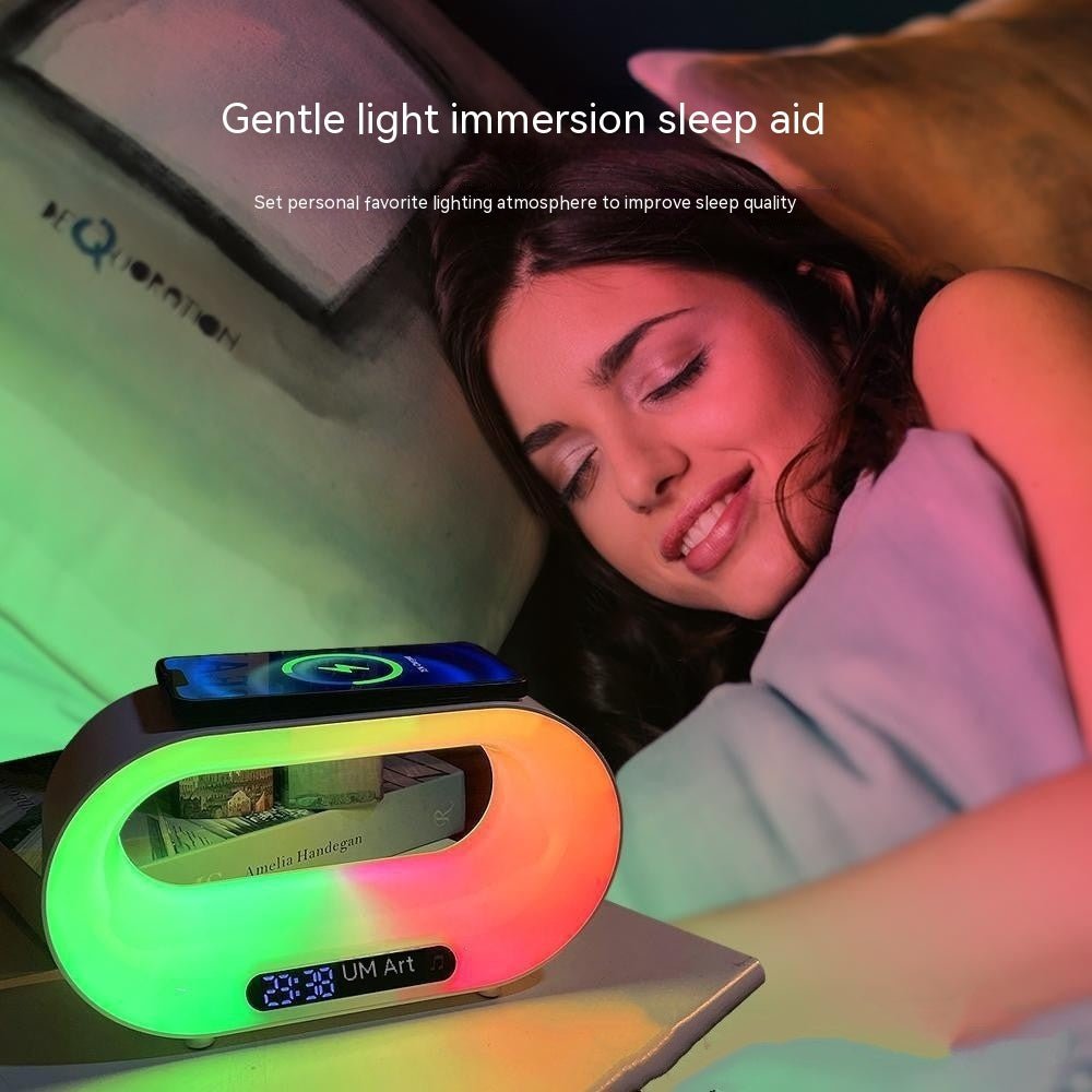 Lampe de Bureau LED 3 en 1 avec Contrôle APP, Chargeur sans Fil et Réveil - Allomarc.com