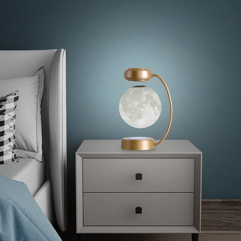Lampe de Lévitation Magnétique Créative - Lune pour Table de Nuit - Allomarc.com
