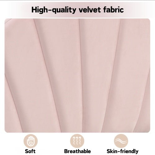 Lit en Velours Rose 150x200 cm avec Pieds en Fer Doré - Allomarc.com