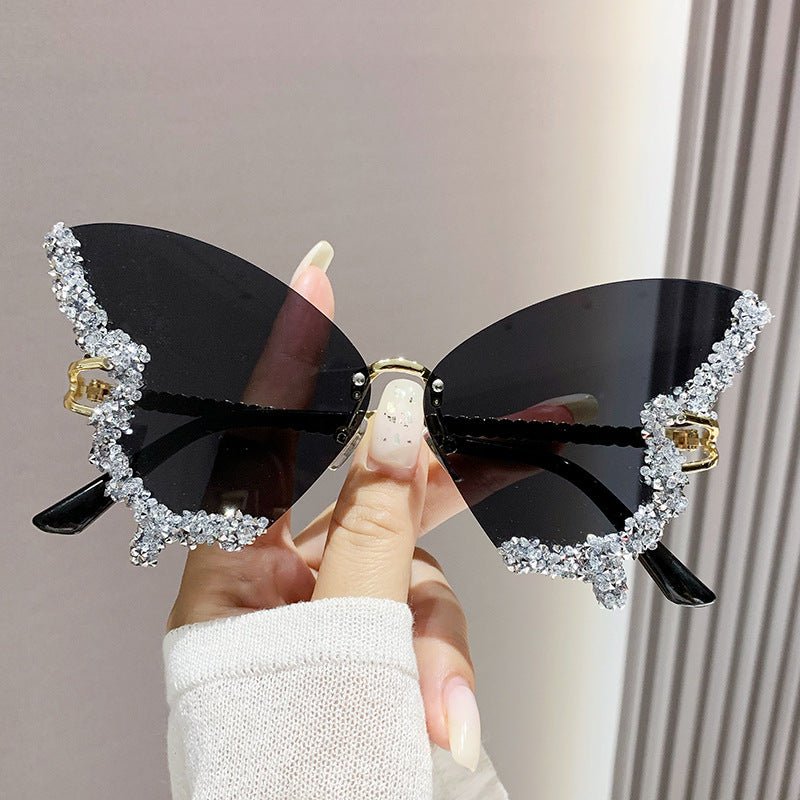 Lunettes de Soleil Papillon en Diamant de Luxe pour Femmes - Mode Y2K Vintage - Allomarc.com