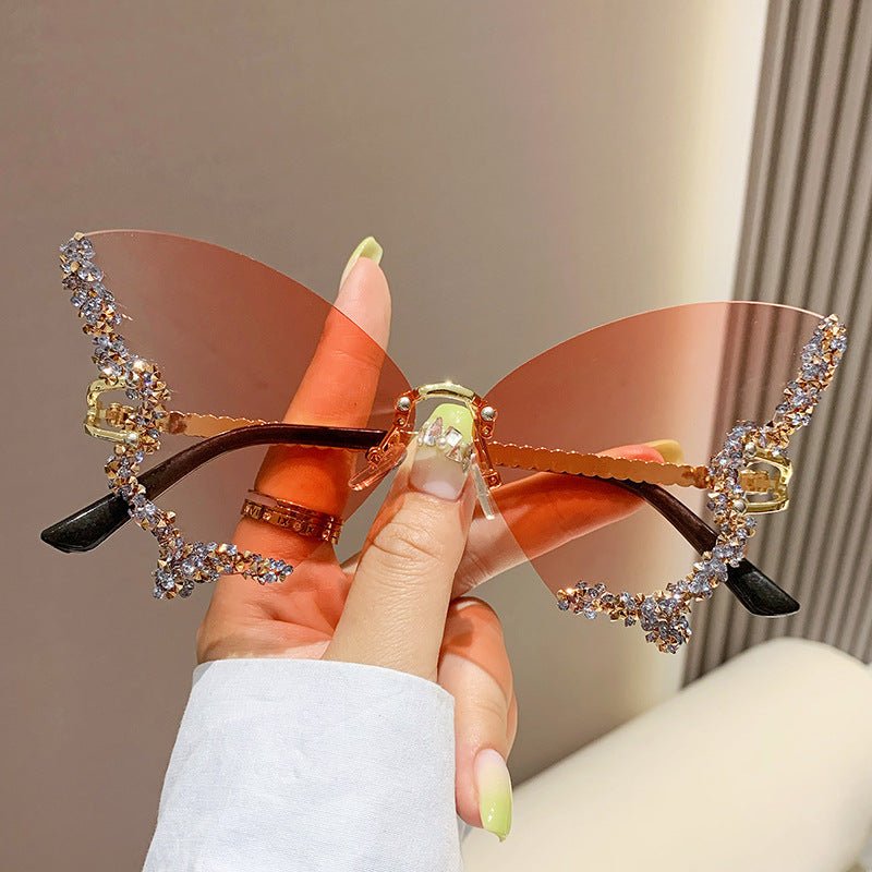 Lunettes de Soleil Papillon en Diamant de Luxe pour Femmes - Mode Y2K Vintage - Allomarc.com