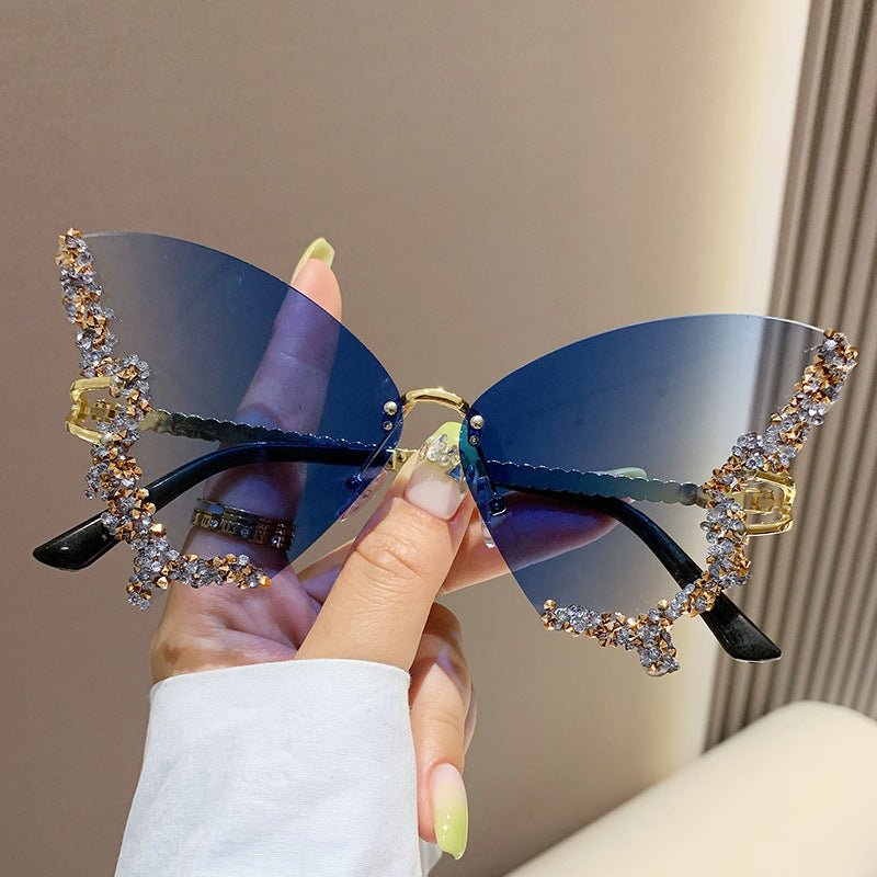 Lunettes de Soleil Papillon en Diamant de Luxe pour Femmes - Mode Y2K Vintage - Allomarc.com