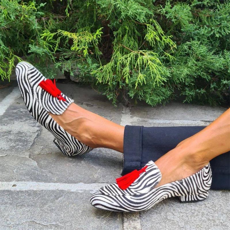 Mocassins Casual à Talon Bas en Imprimé Léopard pour Femmes - Allomarc.com