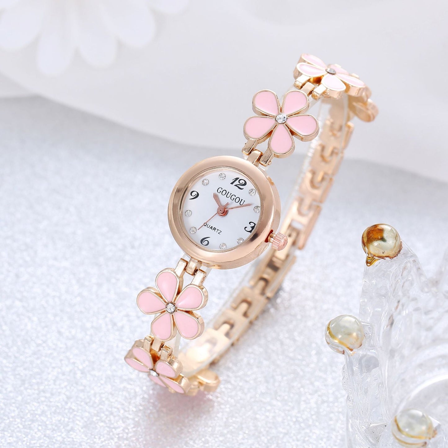 Montre Bracelet Femme à Motif Pétale en Quartz - Allomarc.com