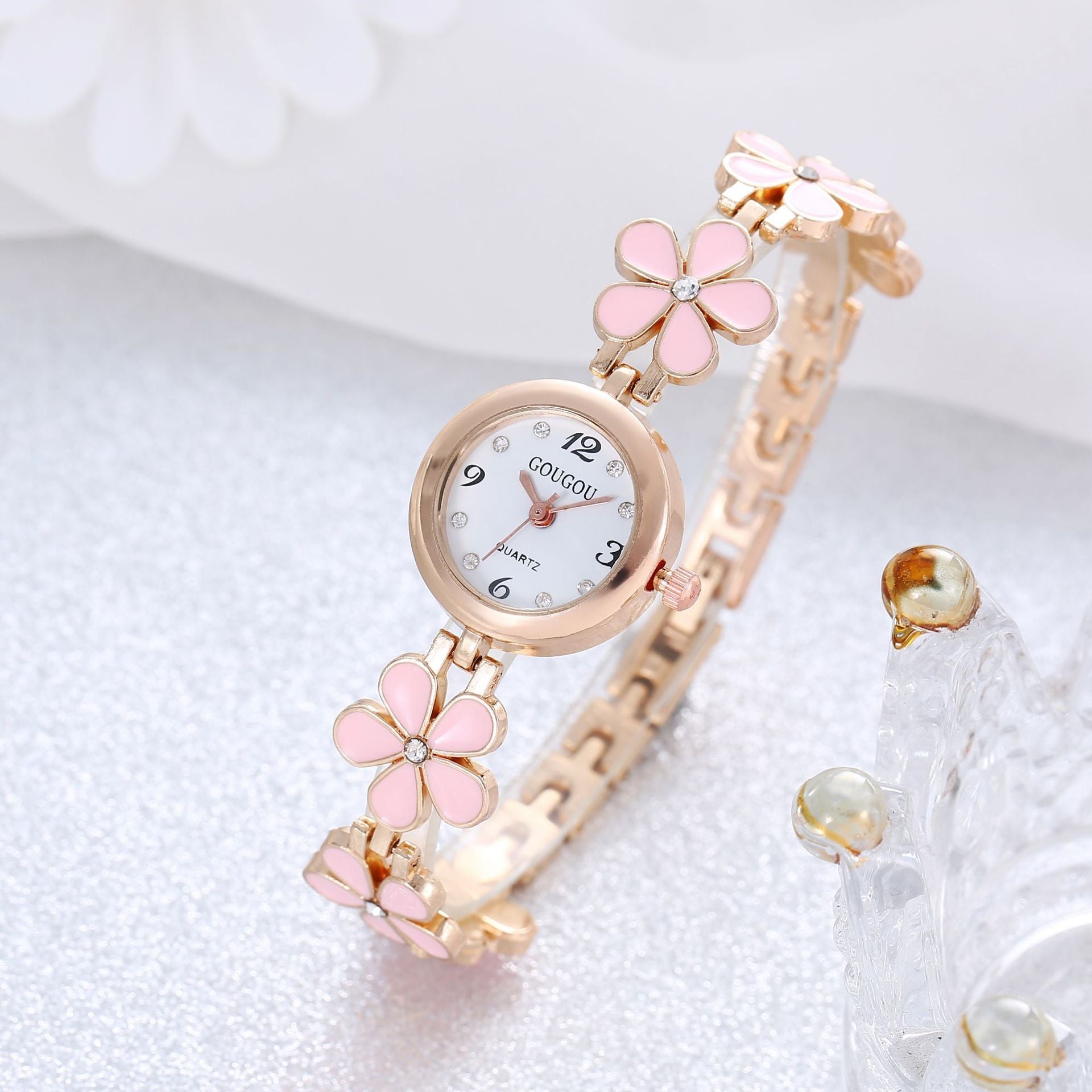 Montre Bracelet Femme à Motif Pétale en Quartz - Allomarc.com