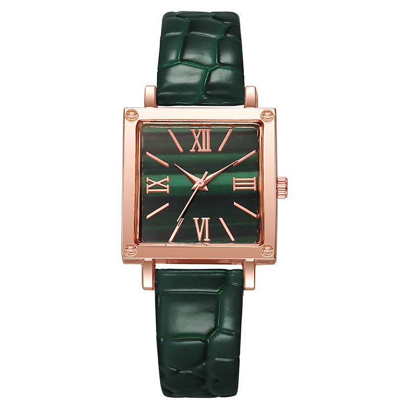 Montre Carrée Luxe Abordable Motif Bambou - Allomarc.com