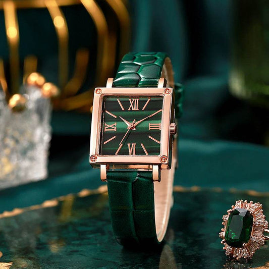 Montre Carrée Luxe Abordable Motif Bambou - Allomarc.com