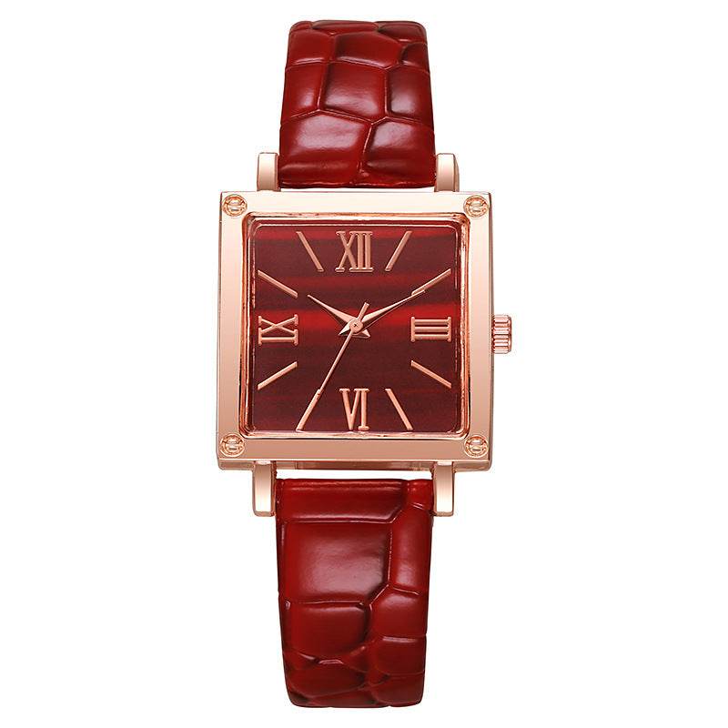 Montre Carrée Luxe Abordable Motif Bambou - Allomarc.com