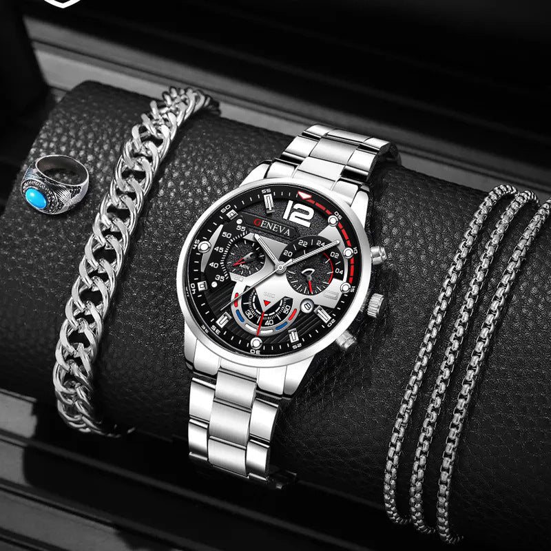 Montre Quartz Créative à Grand Cadran avec Trois Aiguilles en Acier - Allomarc.com