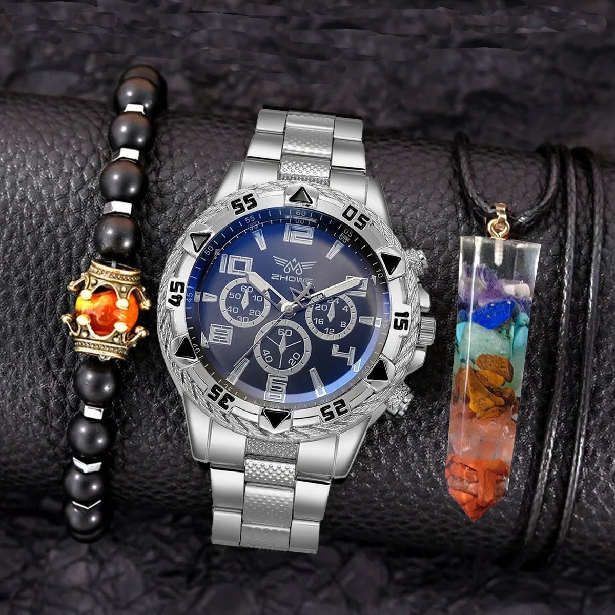 Montre Quartz Créative à Grand Cadran avec Trois Aiguilles en Acier - Allomarc.com