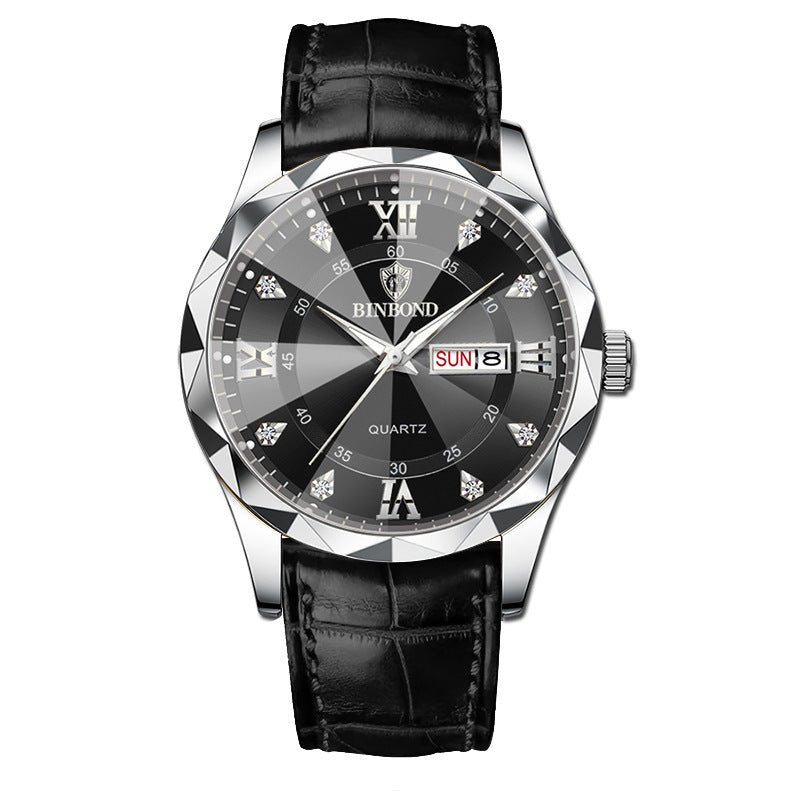 Montre Quartz Homme en Cuir Véritable Étanche - Style Affaires et Loisirs - Allomarc.com
