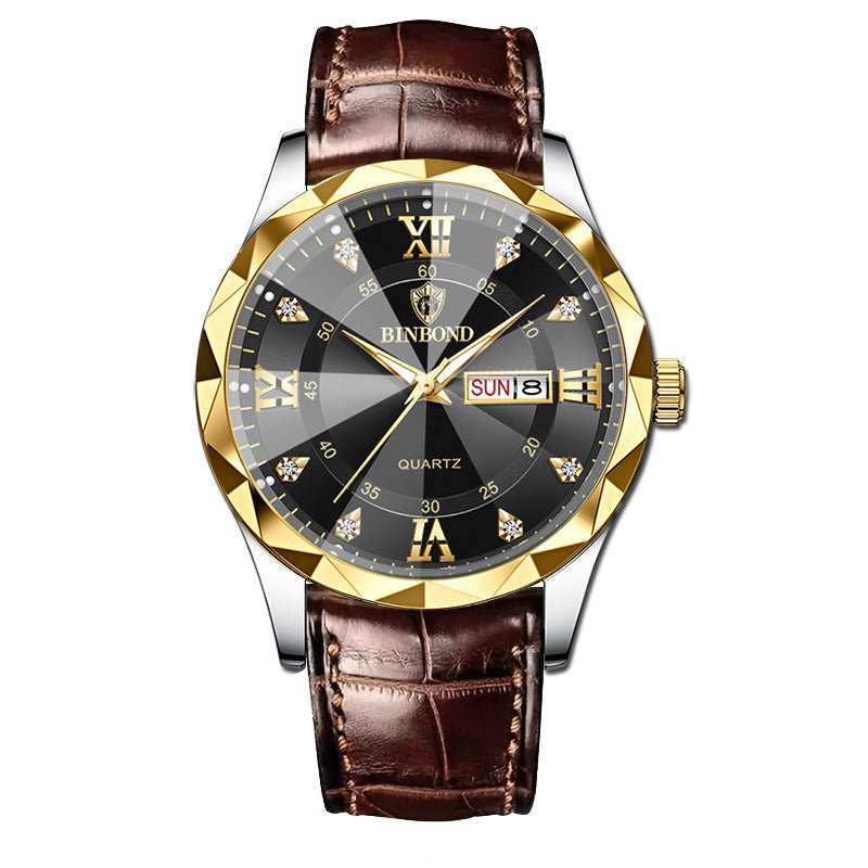 Montre Quartz Homme en Cuir Véritable Étanche - Style Affaires et Loisirs - Allomarc.com