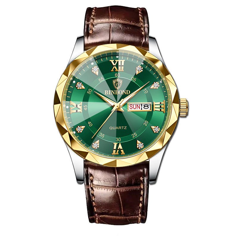 Montre Quartz Homme en Cuir Véritable Étanche - Style Affaires et Loisirs - Allomarc.com
