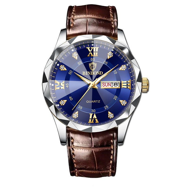 Montre Quartz Homme en Cuir Véritable Étanche - Style Affaires et Loisirs - Allomarc.com