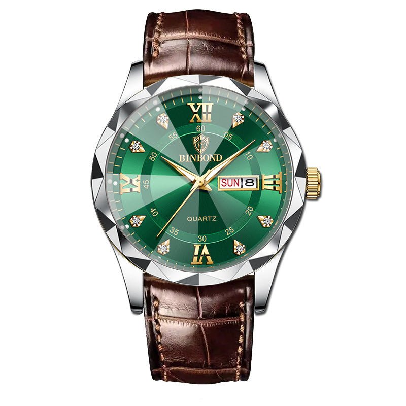 Montre Quartz Homme en Cuir Véritable Étanche - Style Affaires et Loisirs - Allomarc.com