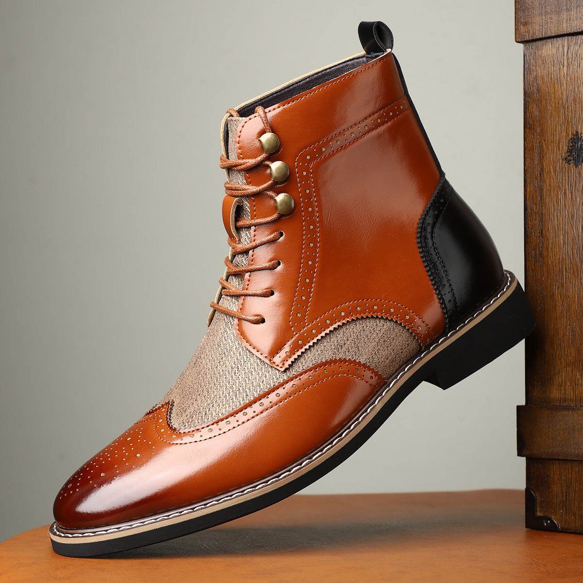 Nouveaux Chaussures Hautes en Cuir Colorées pour Hommes - Allomarc.com
