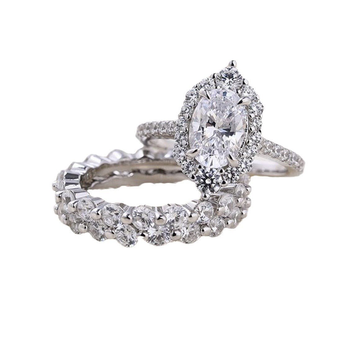 Nouvelle Bague Anneau en Zircon Oval pour Femmes - Mode Européenne et Américaine - Allomarc.com