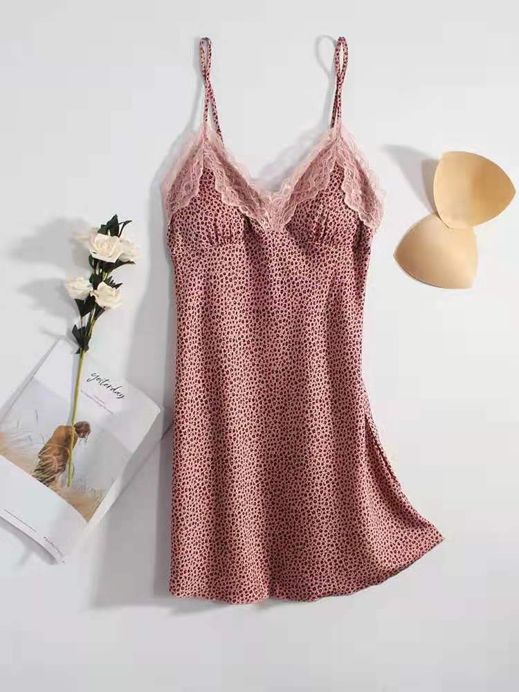 Nuisette Sexy V - cou en Soie Glacée Léopard - Allomarc.com