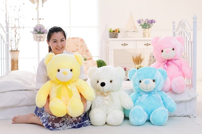 Ours en Peluche LED Lumineux - Cadeau de Noël Coloré pour Enfants - Allomarc.com