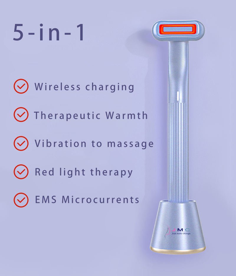Outil de Massage pour le Visage 5 - en - 1 avec Lumière LED Rouge - Allomarc.com