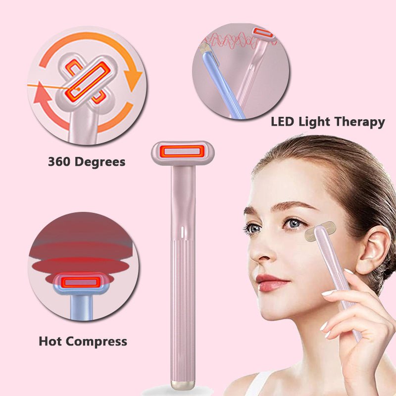 Outil de Massage pour le Visage 5 - en - 1 avec Lumière LED Rouge - Allomarc.com