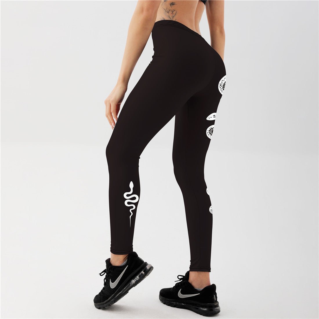 Pantalon de Yoga 3D Argent Serpent Lune Personnalité - Allomarc.com
