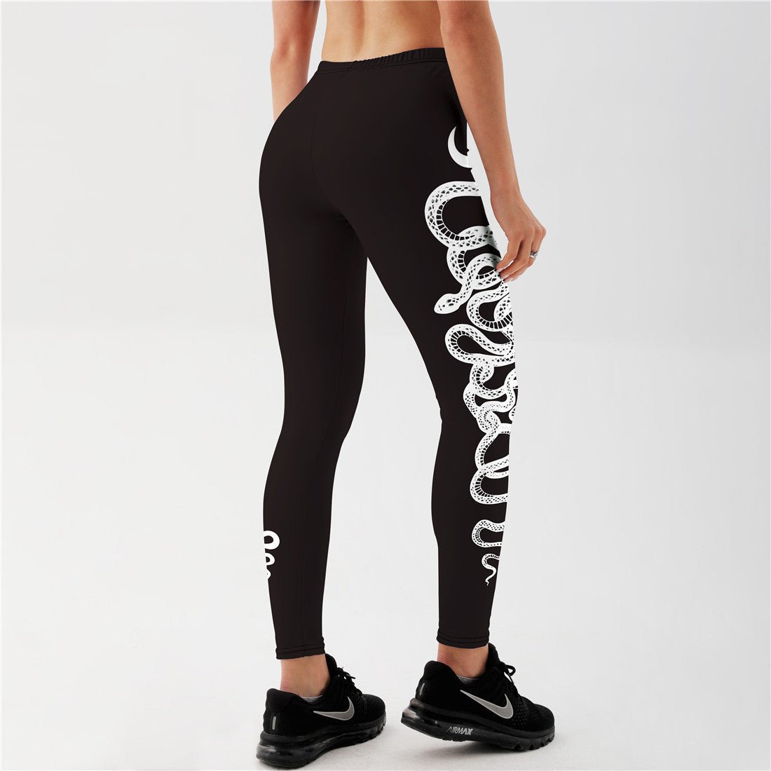 Pantalon de Yoga 3D Argent Serpent Lune Personnalité - Allomarc.com
