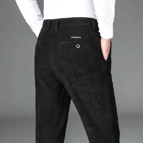 Pantalons en Velours Côtelé Épais Doublés en Polaire pour Hommes - Allomarc.com