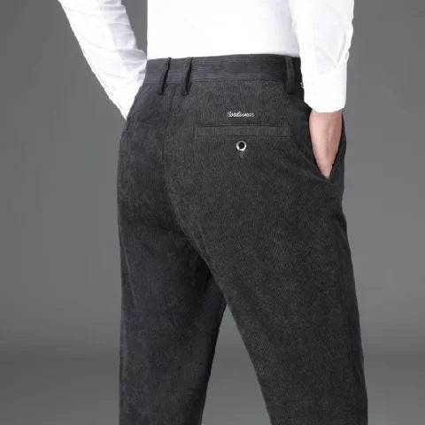 Pantalons en Velours Côtelé Épais Doublés en Polaire pour Hommes - Allomarc.com