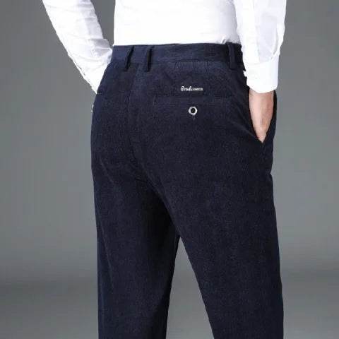 Pantalons en Velours Côtelé Épais Doublés en Polaire pour Hommes - Allomarc.com