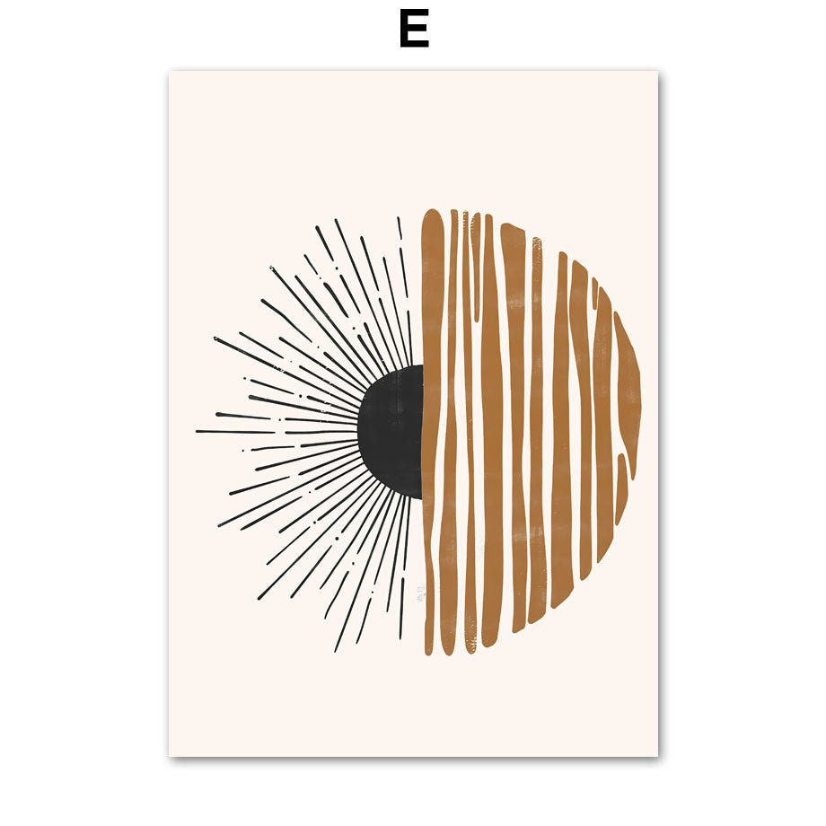 Peinture Géométrique Abstraite Boho avec Feuilles - Allomarc.com