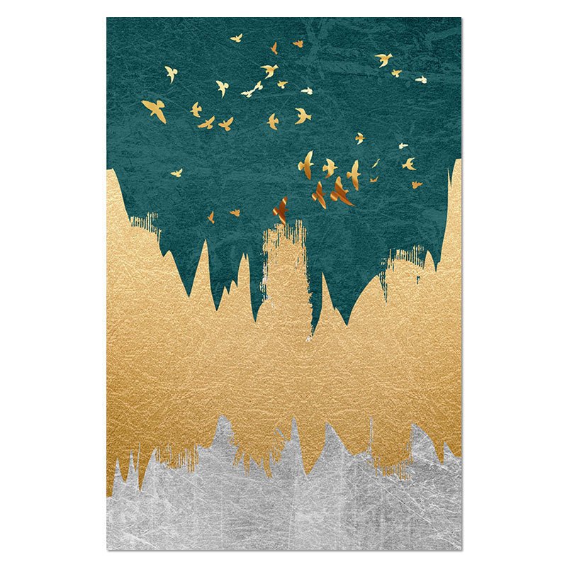 Peinture murale abstraite paysage sur toile - Affiche nordique - Allomarc.com