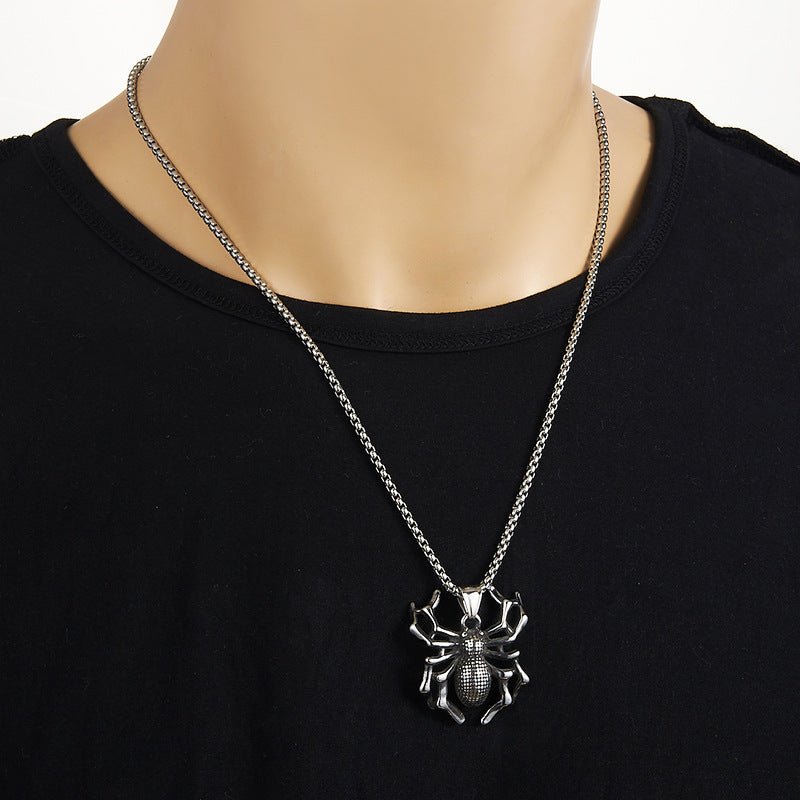Pendentif en Acier Titane Spider Punk pour Homme - Allomarc.com