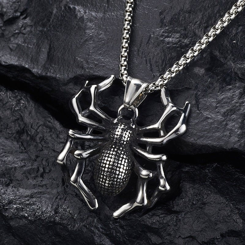 Pendentif en Acier Titane Spider Punk pour Homme - Allomarc.com