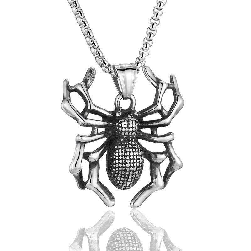 Pendentif en Acier Titane Spider Punk pour Homme - Allomarc.com