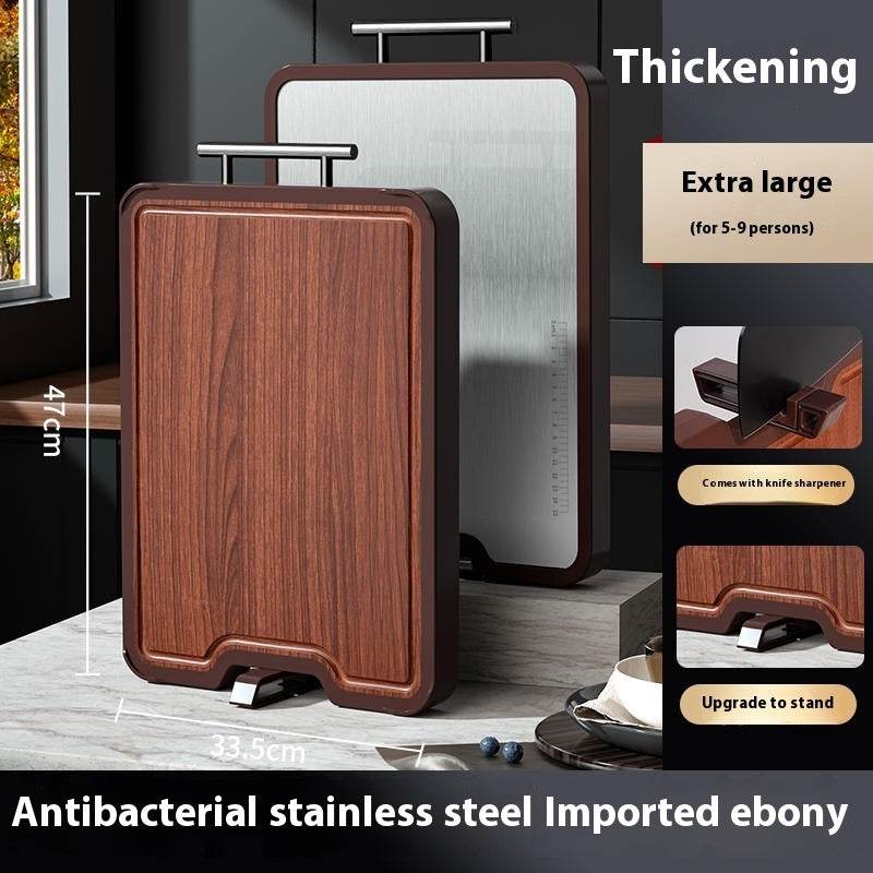 Planche à Découper en Acier Inoxydable et Ébène - Allomarc.com