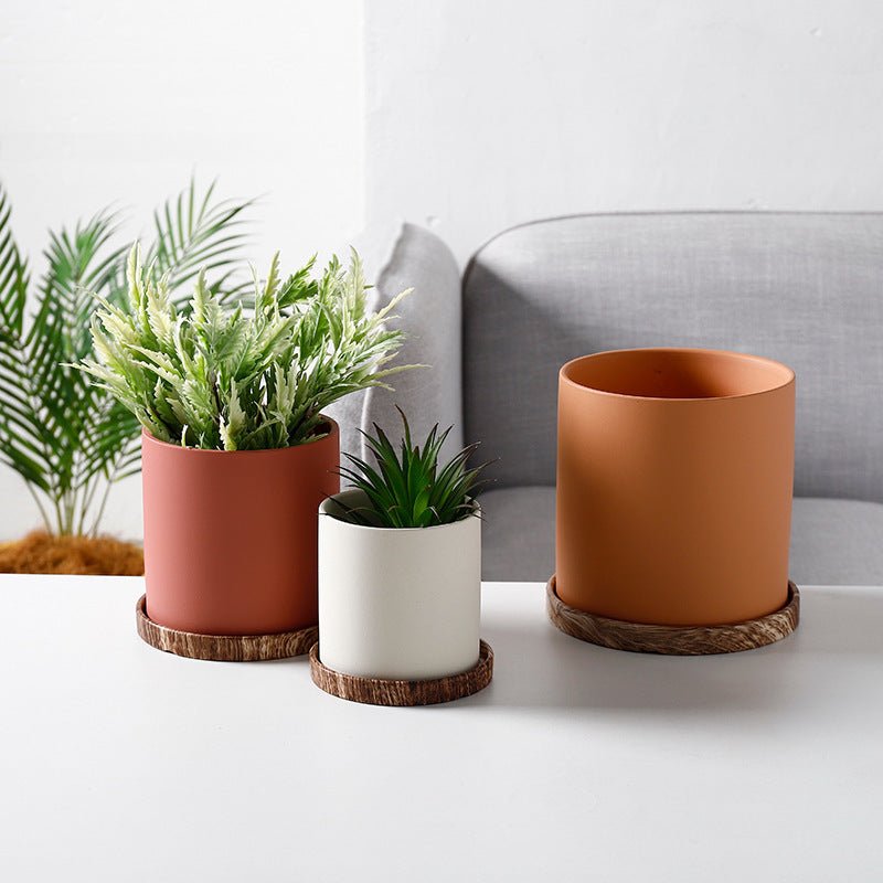 Plateau en Céramique pour Pot de Fleurs avec Protection contre l'Eau - Support Décoratif - Allomarc.com