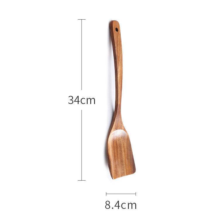 Poêle à Frire en Bois d'Acacia avec Spatule en Bois - Allomarc.com