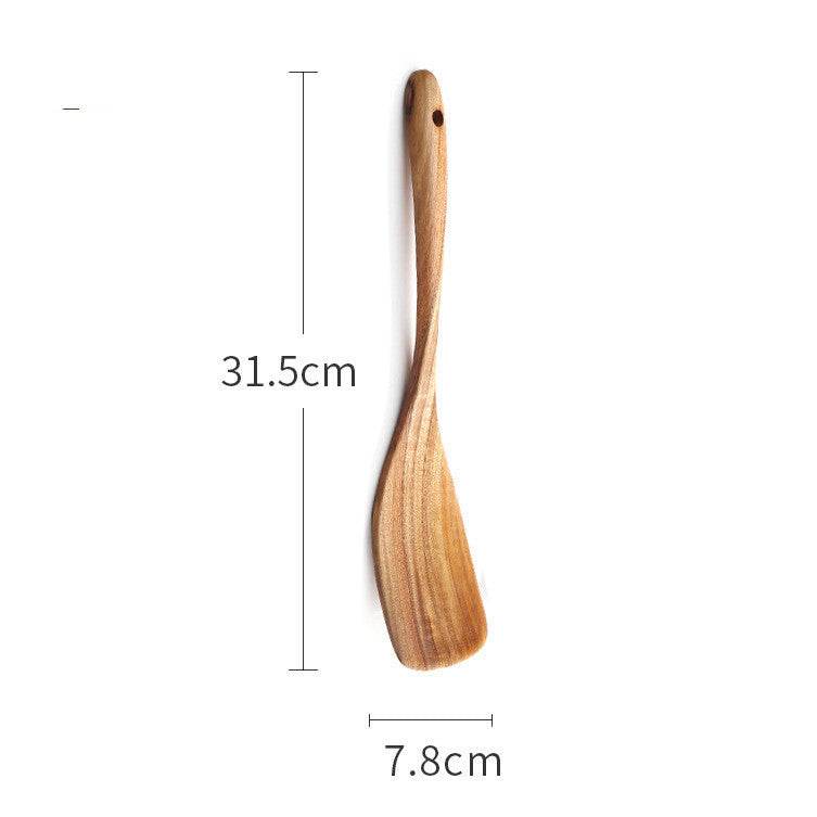Poêle à Frire en Bois d'Acacia avec Spatule en Bois - Allomarc.com