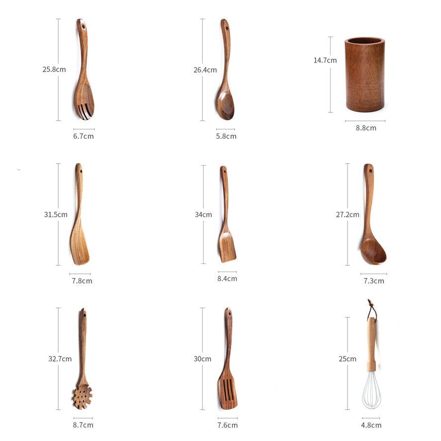 Poêle à Frire en Bois d'Acacia avec Spatule en Bois - Allomarc.com