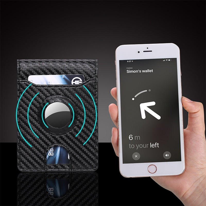 Portefeuille en Cuir Carbone avec Traqueur pour Hommes - Allomarc.com