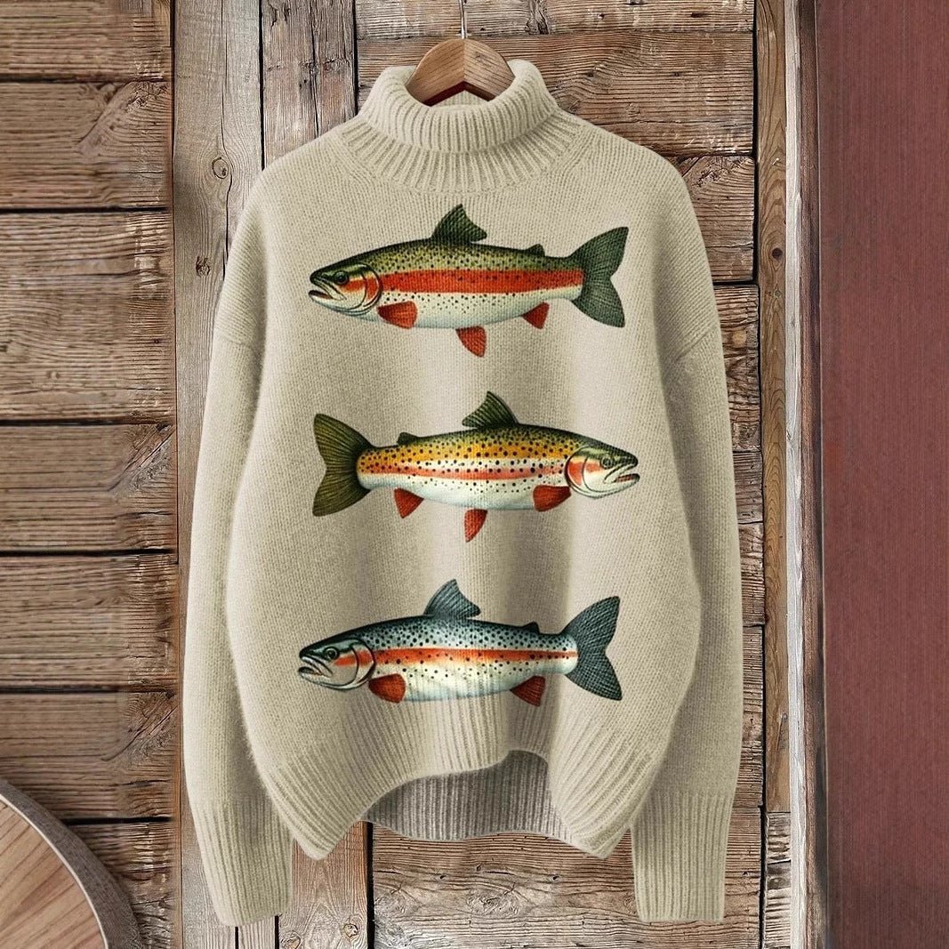 Pull Turtleneck Imprimé pour Femmes à Noël - Allomarc.com