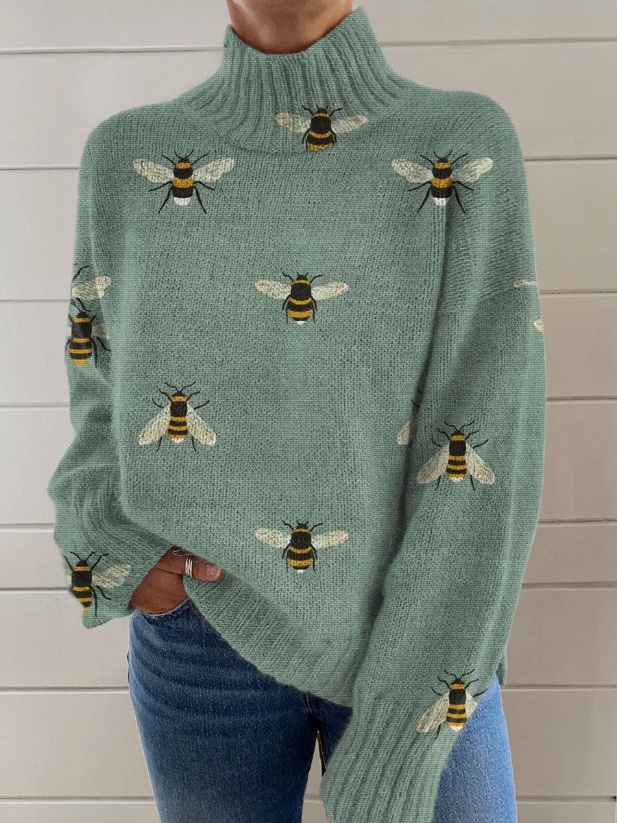 Pull Turtleneck Imprimé pour Femmes à Noël - Allomarc.com