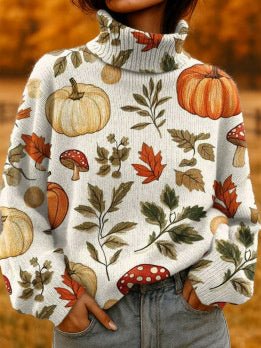 Pull Turtleneck Imprimé pour Femmes à Noël - Allomarc.com