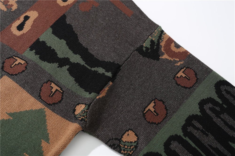 Pull Vintage Jacquard Tricoté Style Européen et Américain - Allomarc.com