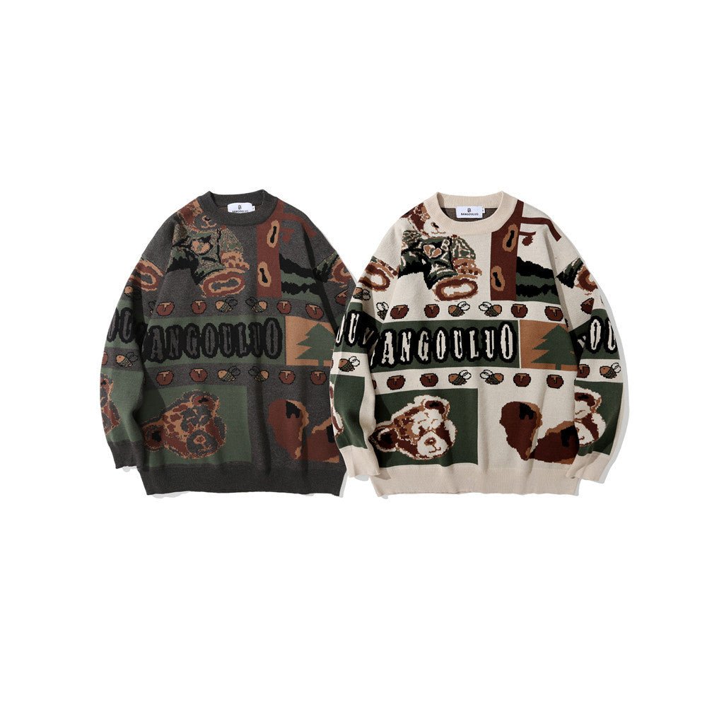 Pull Vintage Jacquard Tricoté Style Européen et Américain - Allomarc.com