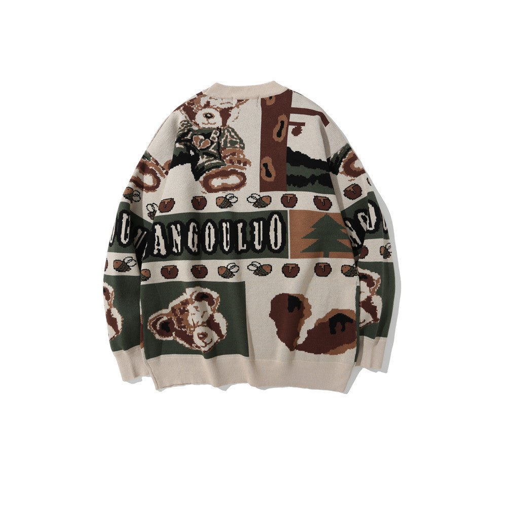 Pull Vintage Jacquard Tricoté Style Européen et Américain - Allomarc.com