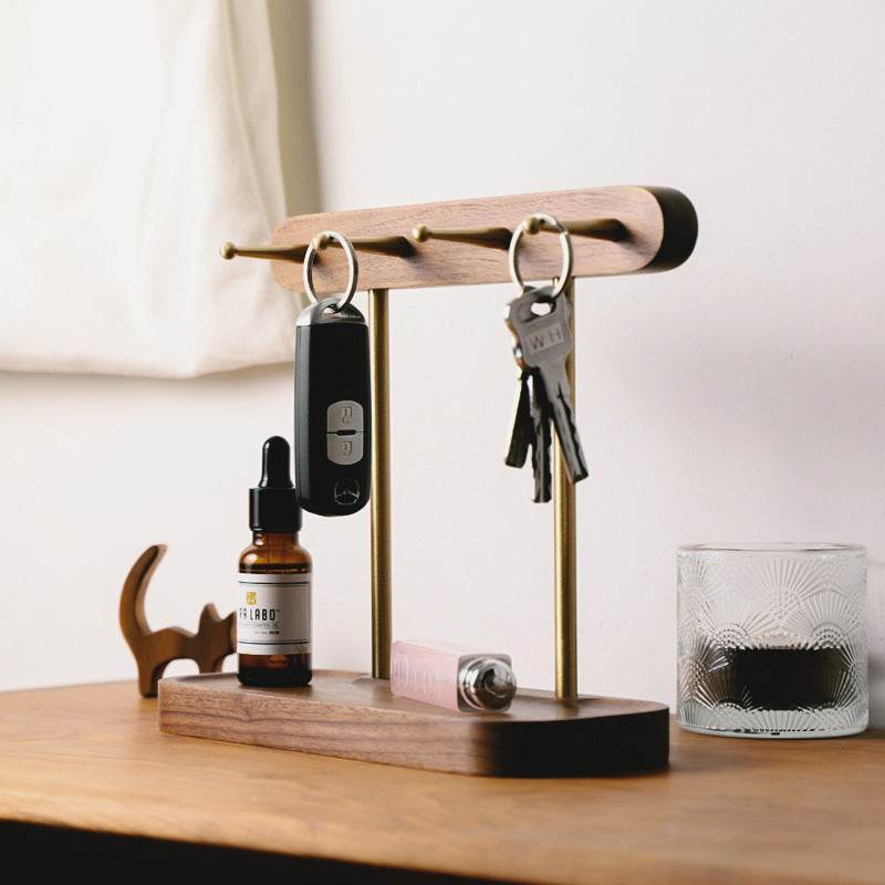 Râtelier en Noyer Noir pour Bijoux et Clés - Allomarc.com