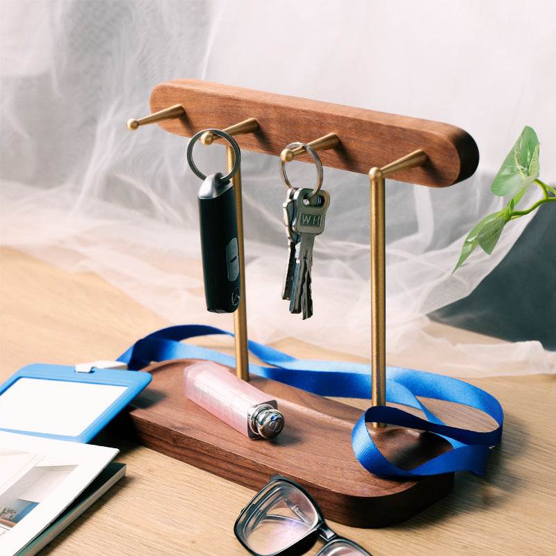 Râtelier en Noyer Noir pour Bijoux et Clés - Allomarc.com