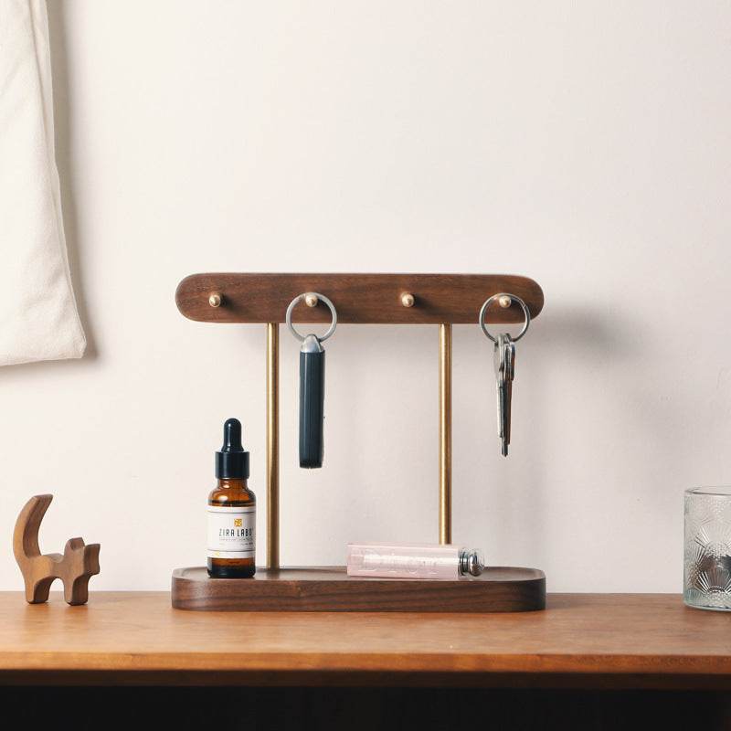 Râtelier en Noyer Noir pour Bijoux et Clés - Allomarc.com